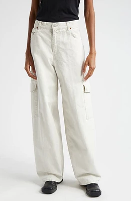 Haikure Bethany Wide Leg Cargo Jeans White-Blue at Nordstrom,