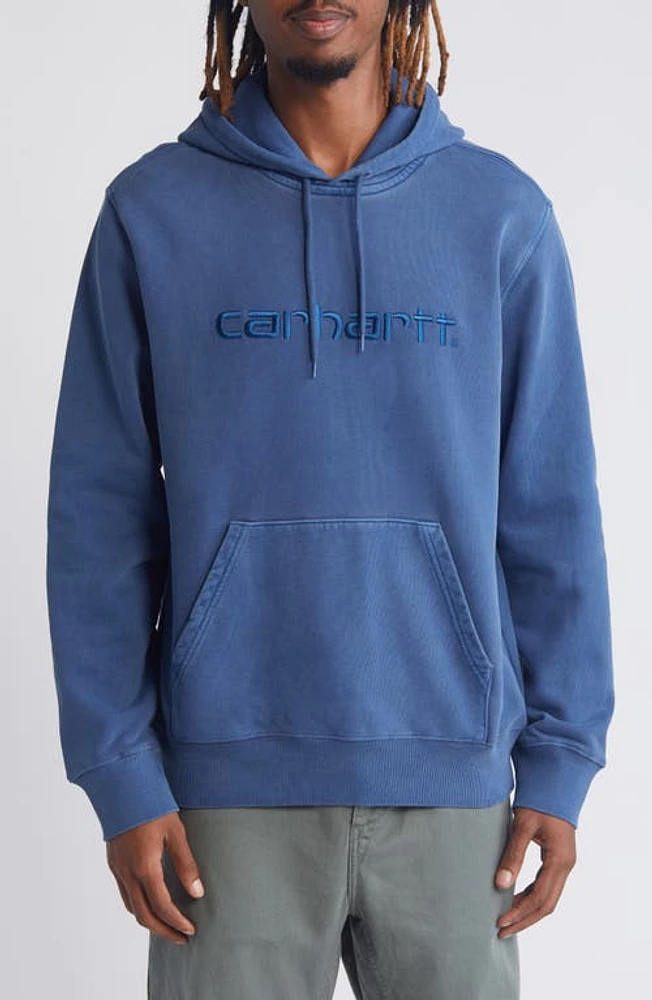 Carhartt Work Progress Logo Hoodie Garment Dyed at Nordstrom,