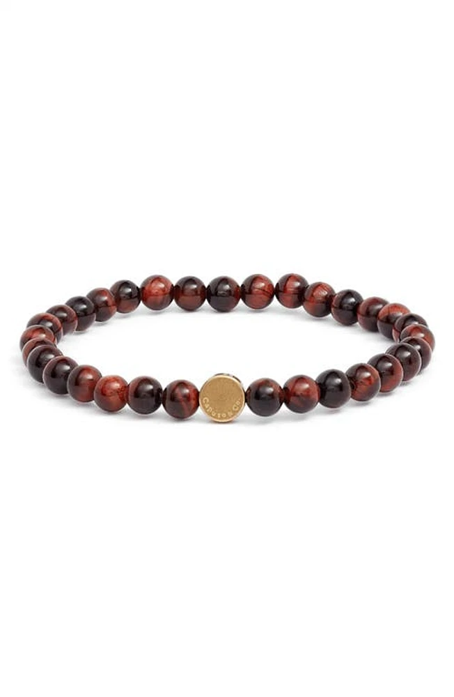 Caputo & Co. Men's Stone Bead Bracelet in Dark Red at Nordstrom