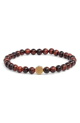 Caputo & Co. Men's Stone Bead Bracelet in Dark Red at Nordstrom