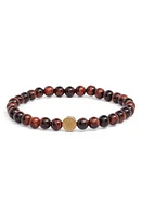 Caputo & Co. Men's Stone Bead Bracelet in Dark Red at Nordstrom