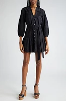 Veronica Beard Chrisjen Embroidered Cotton Minidress Black at Nordstrom,