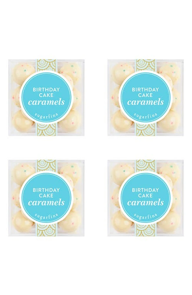 sugarfina Birthday Cake Caramels Set of 4 Candy Cubes in Blue at Nordstrom