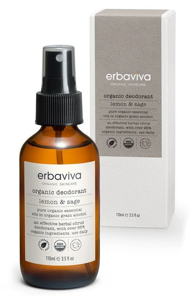 Erbaviva Jasmine & Grapefruit Organic Deodorant Spray in Lemon Sage at Nordstrom