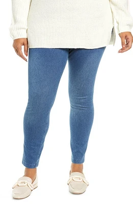 Lyssé High Rise Stretch Denim Leggings Mid Wash at Nordstrom,