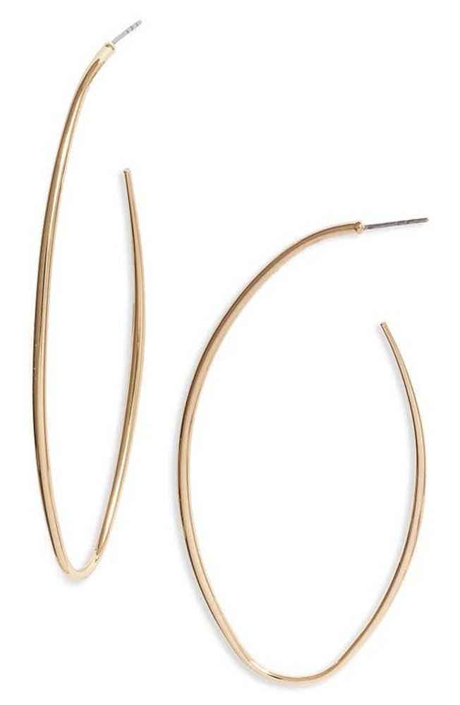 Open Edit Elongated Oval Hoop Earrings in Gold at Nordstrom