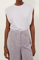 SESSÙN Orlando Pleat Shoulder Sleeveless T-Shirt at Nordstrom,