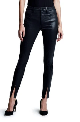 L'AGENCE Lagence Jyothi High Rise Skinny Jeans Noir Coated at Nordstrom,