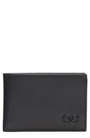 Valentino Garavani VLOGO Signature Leather Bifold Wallet in 0No - Nero at Nordstrom