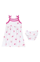 Coco Moon Plumeria Dress & Bloomers in Pink/White at Nordstrom, Size 0-6M