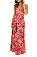 Petal & Pup Sarai Floral Cutout Maxi Dress Pink at Nordstrom,