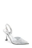 Jeffrey Campbell Shiner Slingback Rhinestone Pointed Toe Pump Clear Silver at Nordstrom,