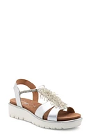 ara Bristol Platform Sandal Silver Metallic Leather at Nordstrom,