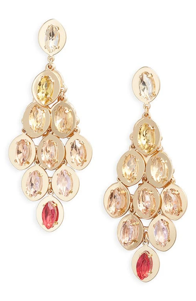 Nordstrom Crystal Disc Chandelier Drop Earrings in Pink Ombre- Gold at Nordstrom