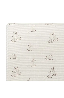 CRANE BABY Avery Print Organic Cotton Muslin Fitted Crib Sheet in Bunny at Nordstrom