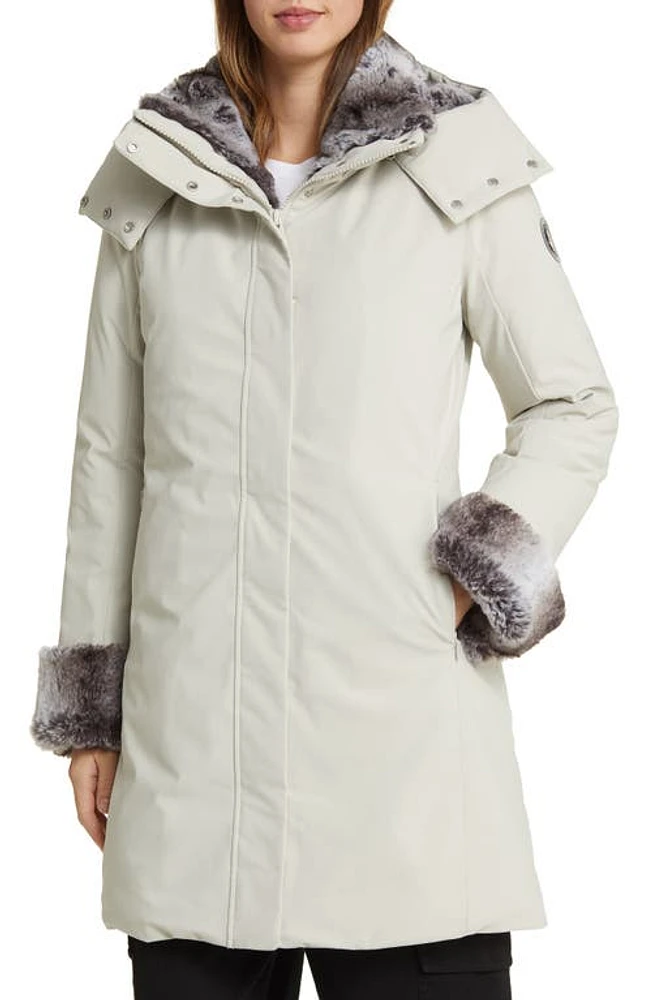 Save The Duck Samantha Hooded Parka with Faux Fur Lining Rainy Beige at Nordstrom,