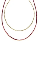 Panacea Two-Tone Layered Tennis Necklace in at Nordstrom