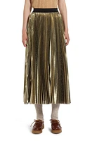 Weekend Max Mara Nurra Metallic Pleated Skirt Gold at Nordstrom,