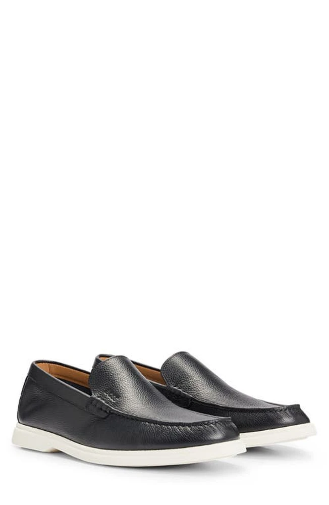 BOSS Sienne Moc Toe Loafer Black at Nordstrom,