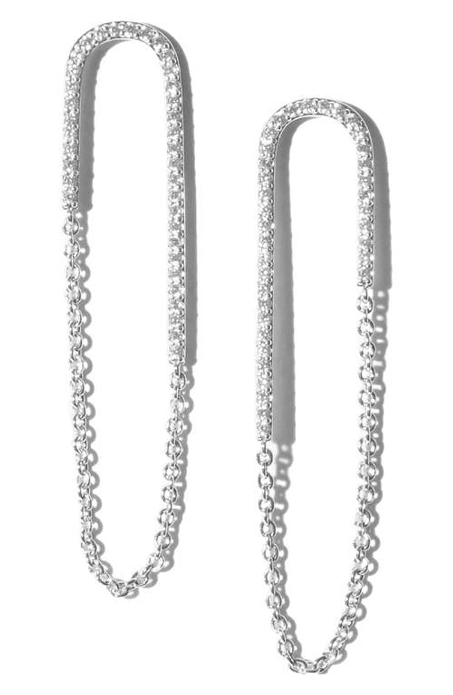 MIRANDA FRYE Jolene Crystal Chain Drop Earrings in Silver at Nordstrom