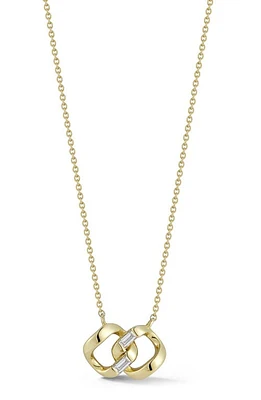 Dana Rebecca Designs Cuban Chain Baguette Diamond Pendant Necklace in Yellow Gold at Nordstrom, Size 18