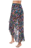 Profile By Gottex Flora Mesh Wrap Long Skirt Multi at Nordstrom,