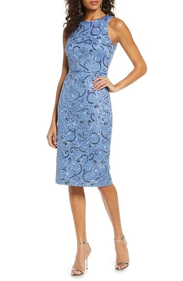 Vince Camuto Sequin Lace Sleeveless Sheath Dress Periwinkle at Nordstrom,