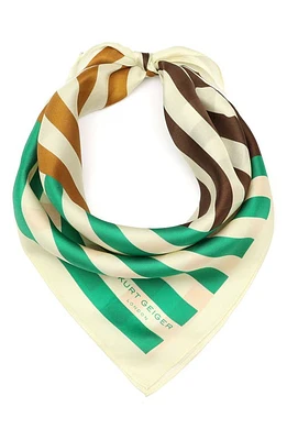 Kurt Geiger London Mixed Stripe Silk Bandana in Brown Multi at Nordstrom