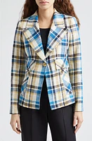 Smythe Cutaway Plaid Linen & Cotton One-Button Blazer Summer at Nordstrom,