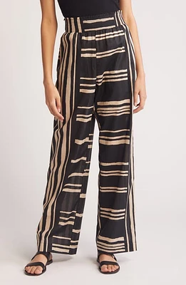 Rails Brendon Stripe Pull-On Wide Leg Pants Island at Nordstrom,