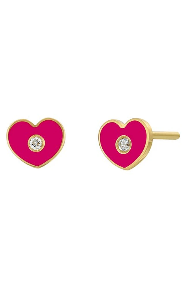 Bony Levy Icon Diamond Heart Stud Earrings in 18K Yellow Gold at Nordstrom