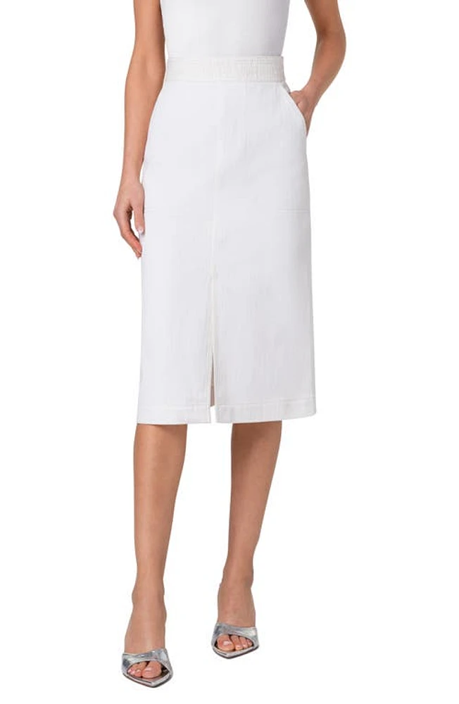 Akris punto Tweed Waistband A-Line Skirt Cream at Nordstrom,