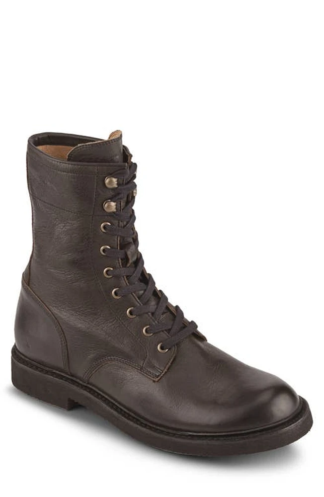 Frye Dean Combat Boot Chocolate - Waxed Velour at Nordstrom,