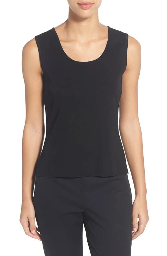 Ming Wang Scoop Neck Tank Black at Nordstrom,