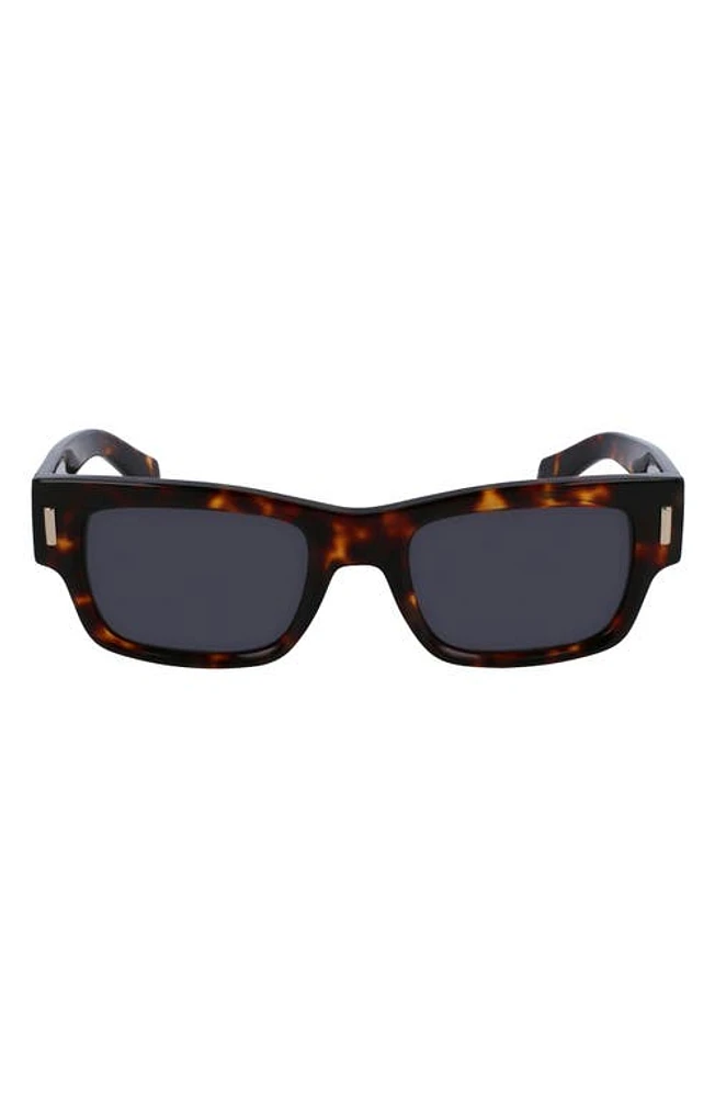 FERRAGAMO Rivets 53mm Rectangular Sunglasses in Dark Tortoise at Nordstrom