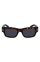 FERRAGAMO Rivets 53mm Rectangular Sunglasses in Dark Tortoise at Nordstrom