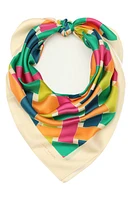 Kurt Geiger London Basket Weave Large Silk Scarf in Jungle Multi at Nordstrom