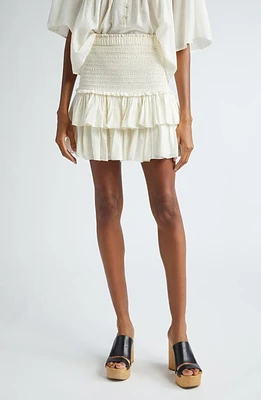 Isabel Marant Étoile Naomi Tiered Cotton Blend Miniskirt White at Nordstrom, Us