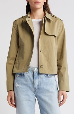 FRAME Short Trench Jacket Khaki at Nordstrom,