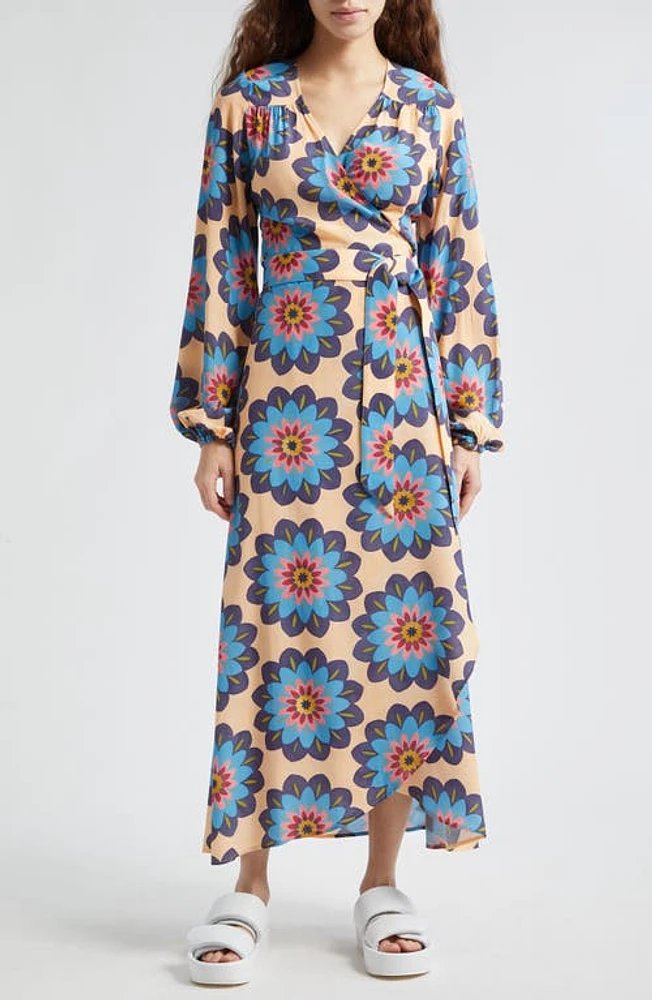 Smythe Hostess Print Long Sleeve High/Low Maxi Dress Graphic Floral at Nordstrom,