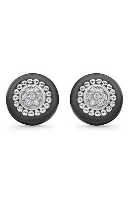 LAGOS Black Caviar Diamond Pavé Stud Earrings at Nordstrom