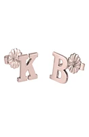 MELANIE MARIE Personalized Letter Stud Earrings in Rose Gold Plated at Nordstrom