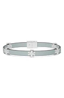 Tory Burch Eleanor Faux Leather Bracelet in Light Silver /Summit at Nordstrom, Size Small