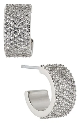 Nadri Disco Chunky Pavé Huggie Hoop Earrings in Rhodium at Nordstrom