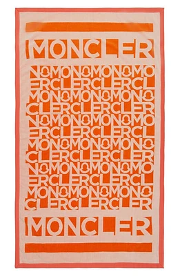 Moncler Tema 3 Allover Logo Beach Towel in Orange at Nordstrom