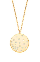 Estella Bartlett Crystal Studded Disc Pendant Necklace in Gold at Nordstrom