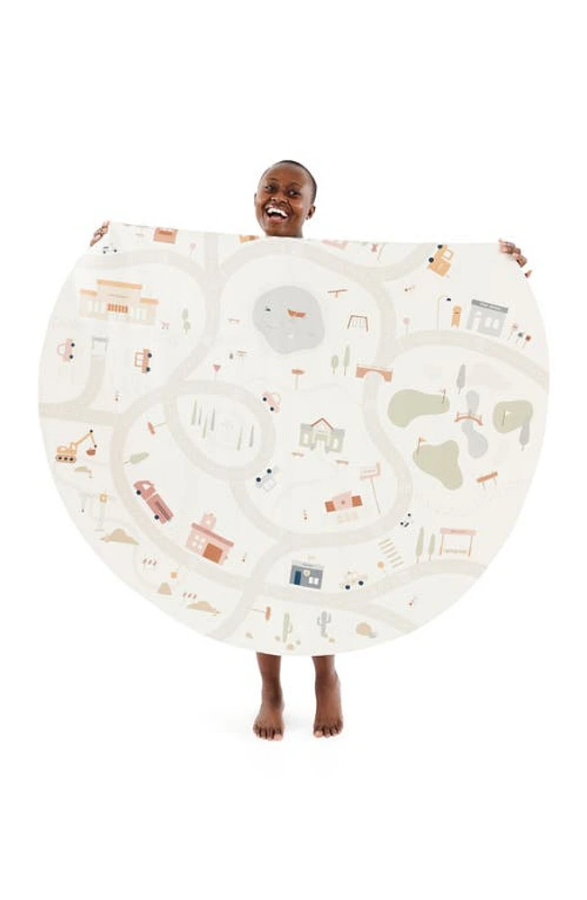 GATHRE Commons Print Round Leather Play Mat at Nordstrom