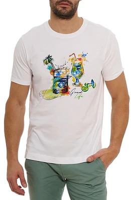 Robert Graham Sips & Spades Embroidered Cotton Graphic T-Shirt White at Nordstrom,