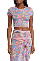 Kulani Kinis Mesh Crop Cover-Up T-Shirt Rio Rainbow at Nordstrom,