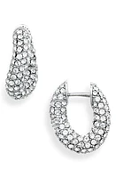 Balenciaga Crystal Hoop Earrings in Shiny Silver/Crystal at Nordstrom